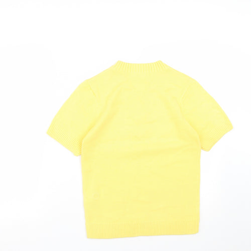 Preworn Womens Yellow V-Neck  Acrylic Pullover Jumper Size 8