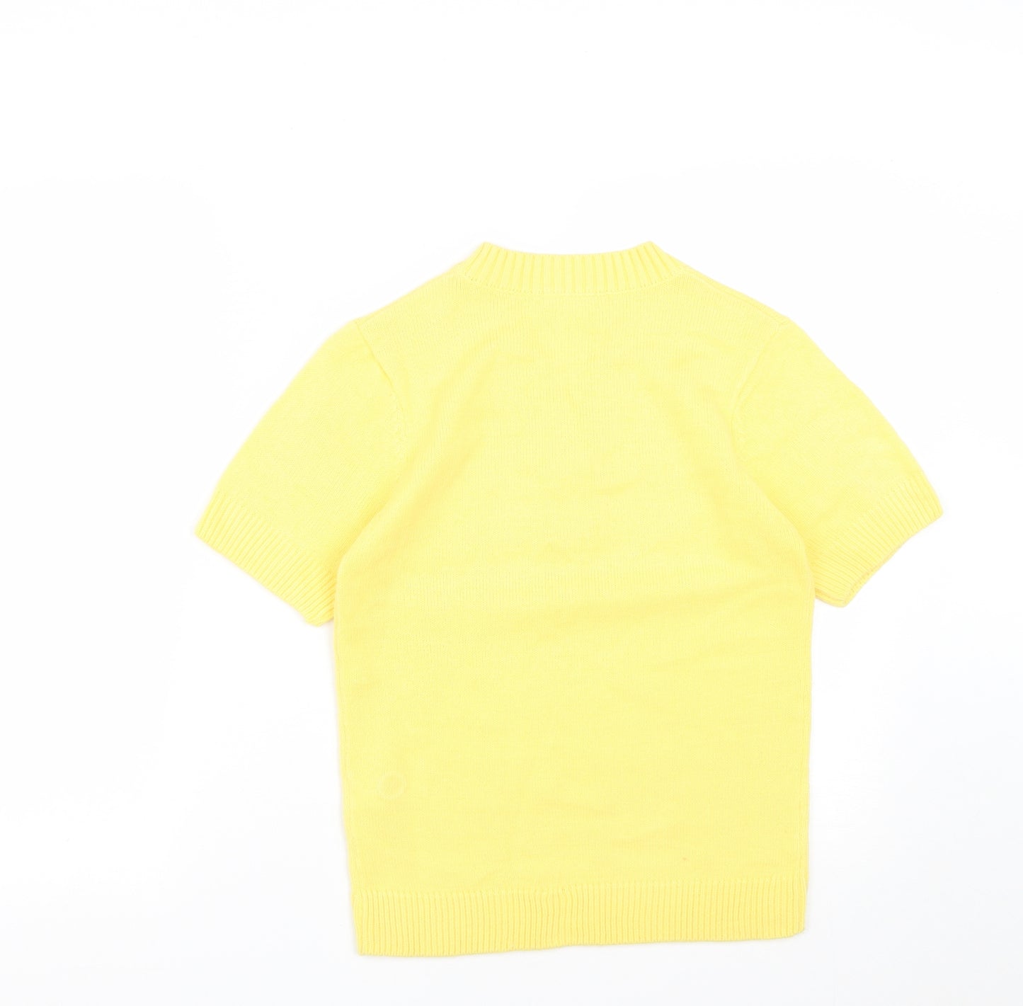 Preworn Womens Yellow V-Neck  Acrylic Pullover Jumper Size 8