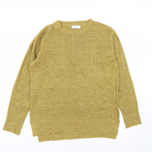 Matalan Womens Yellow Round Neck  Acrylic Pullover Jumper Size S