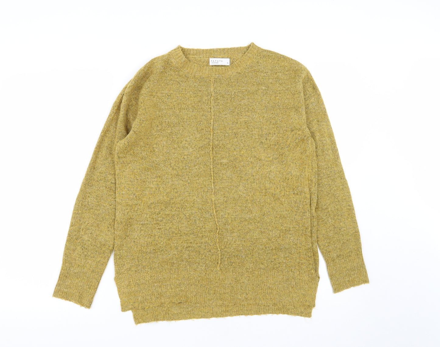 Matalan Womens Yellow Round Neck  Acrylic Pullover Jumper Size S