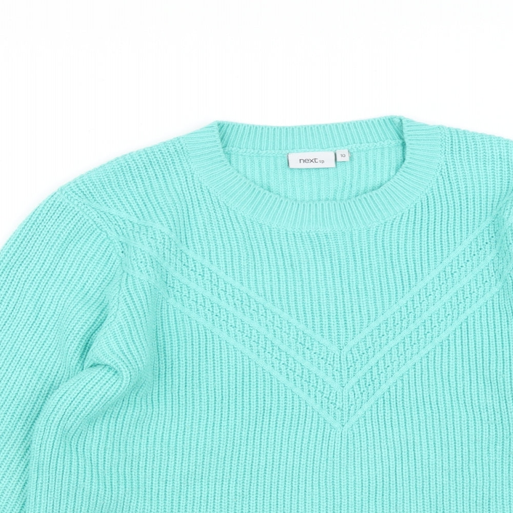 NEXT Womens Blue Round Neck  Acrylic Pullover Jumper Size 10