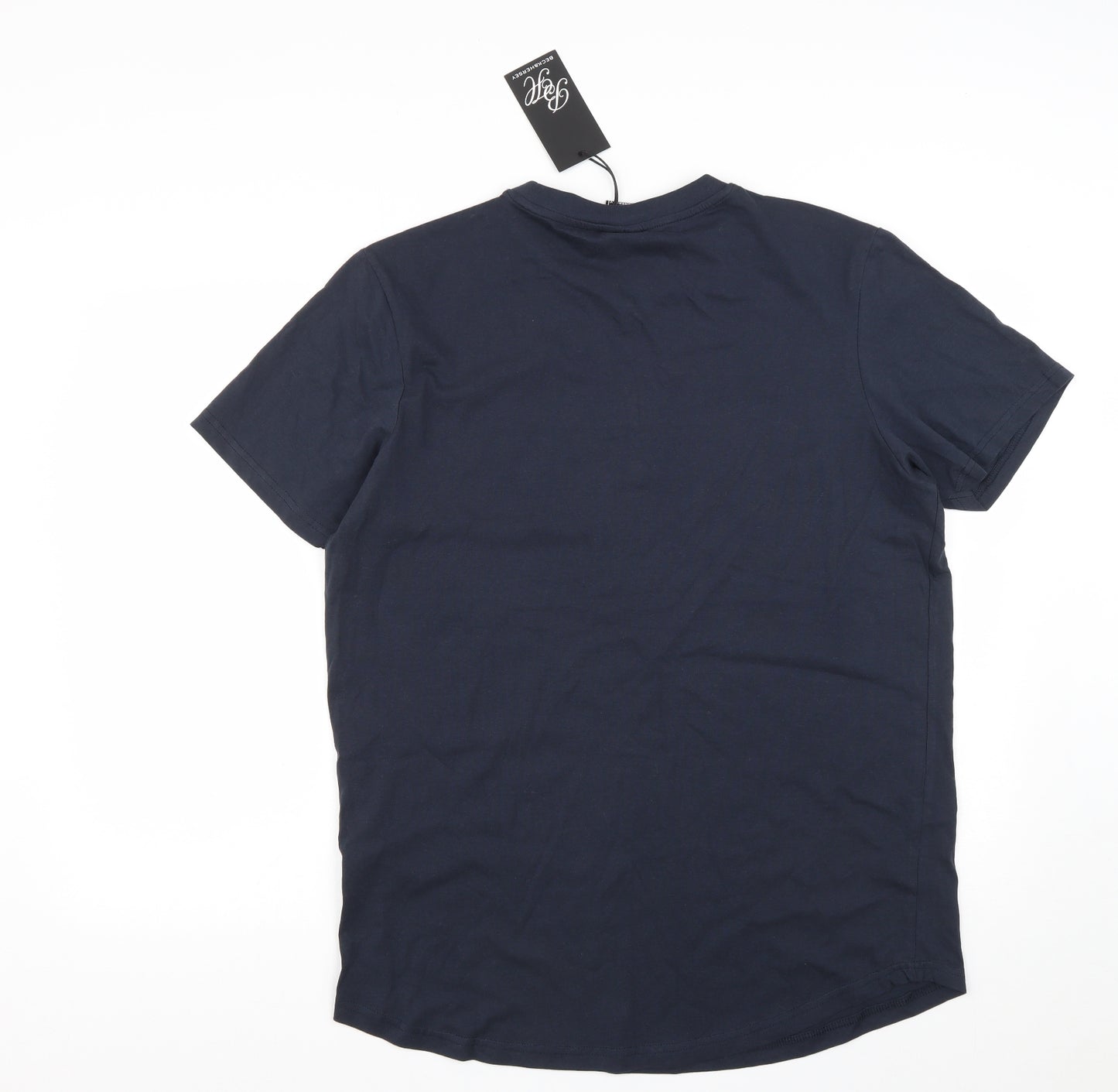 BECK&HERSEY Mens Blue  Cotton  T-Shirt Size 2XL Round Neck