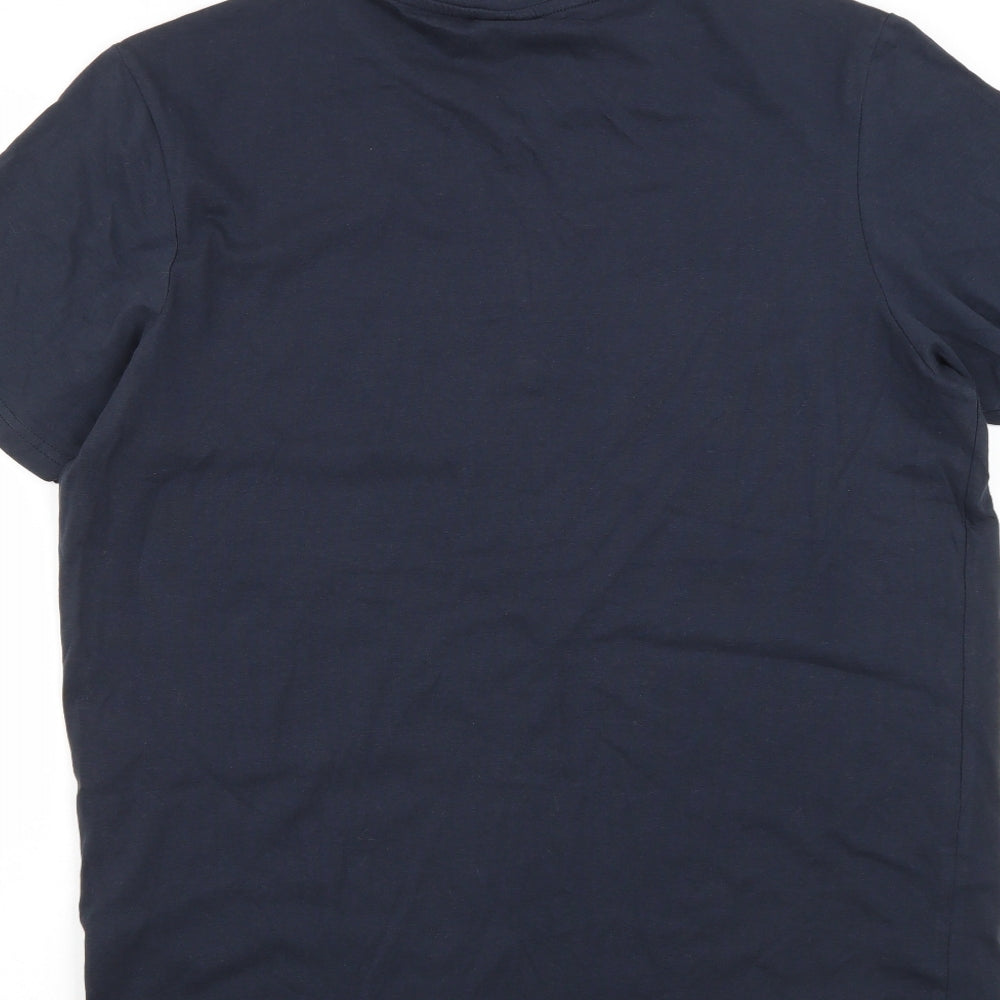 BECK&HERSEY Mens Blue  Cotton  T-Shirt Size 2XL Round Neck