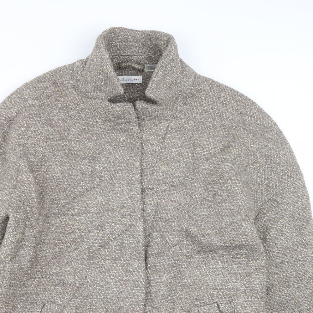 La Redoute Womens Grey   Pea Coat Coat Size 14  Snap