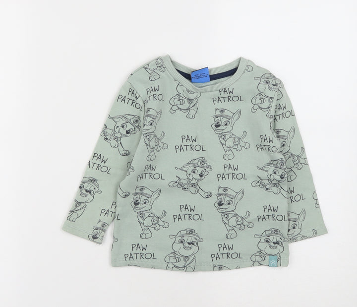 George Boys Green Cotton Pullover Sweatshirt Size 2 Years - Paw Patrol