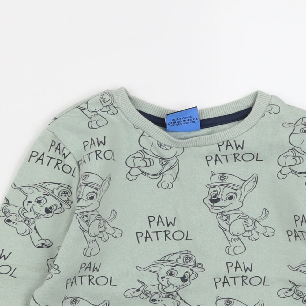 George Boys Green  Cotton Pullover Sweatshirt Size 2 Years   - Paw Patrol