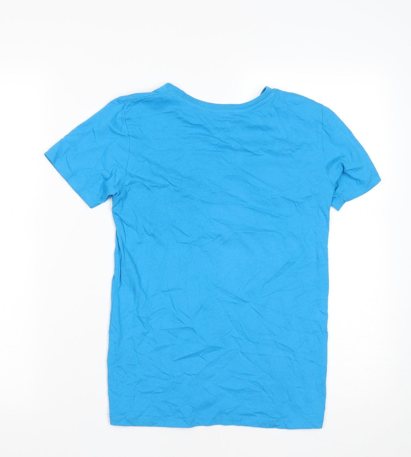 Pep&Co Boys Blue  Cotton Basic T-Shirt Size 11-12 Years Round Neck  - Tiger Print