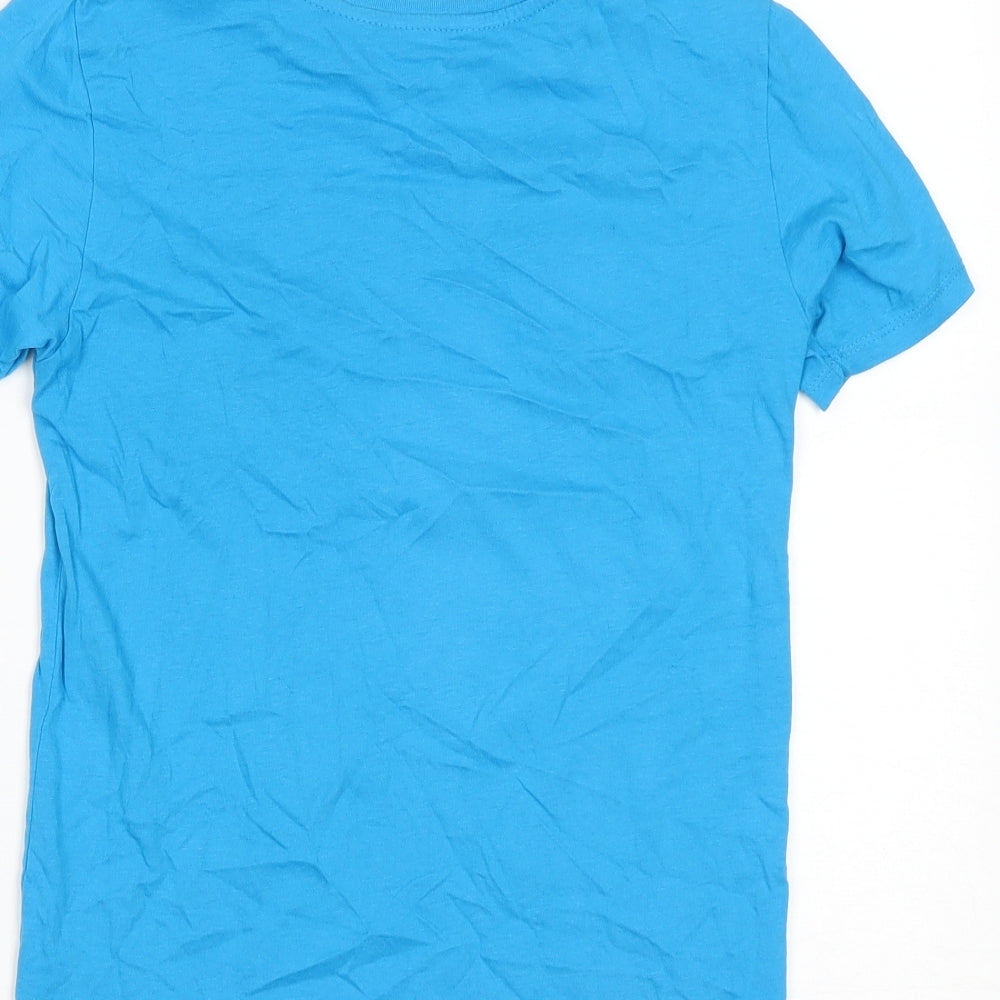 Pep&Co Boys Blue  Cotton Basic T-Shirt Size 11-12 Years Round Neck  - Tiger Print