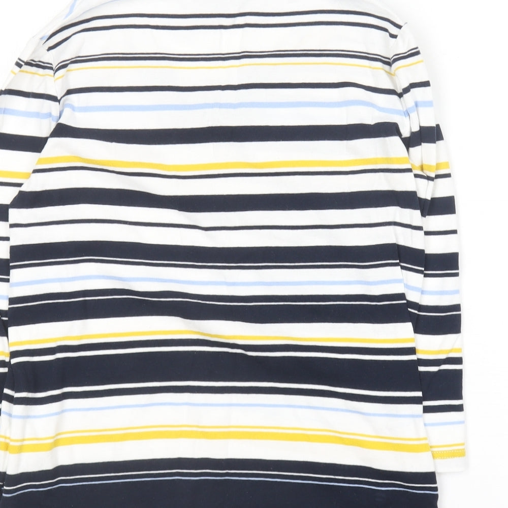 Maine Womens Multicoloured Striped Cotton Basic T-Shirt Size 10 V-Neck