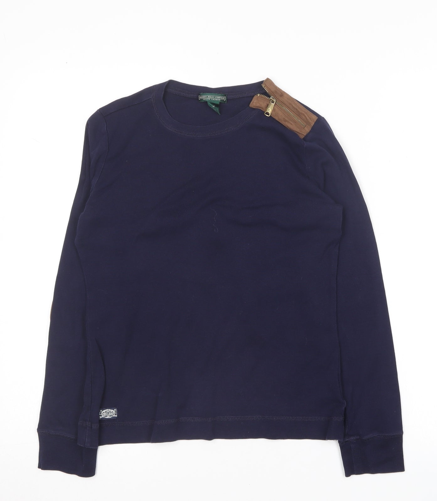 Ralph Lauren Mens Blue Round Neck  Cotton Pullover Jumper Size M