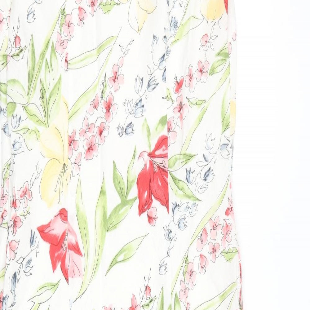 Kaliko Womens Multicoloured Floral Cotton A-Line  Size 10  Boat Neck