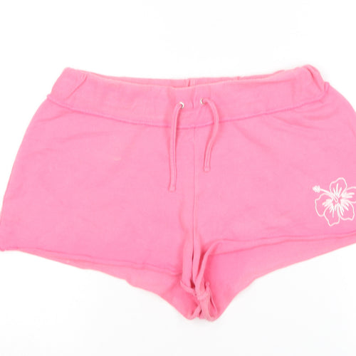 BHS Womens Pink  Cotton Sweat Shorts Size 14 L12 in Regular