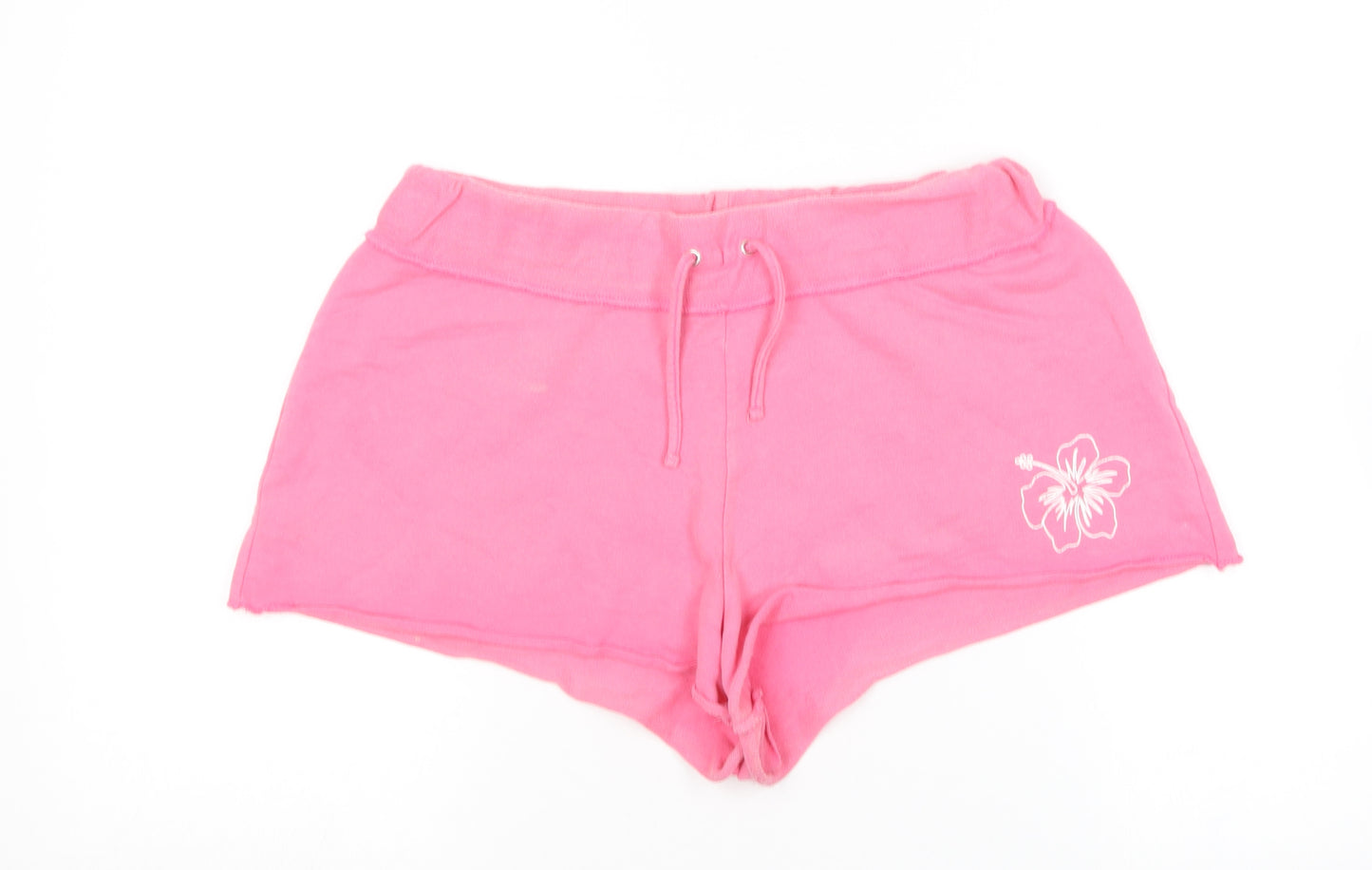 BHS Womens Pink  Cotton Sweat Shorts Size 14 L12 in Regular