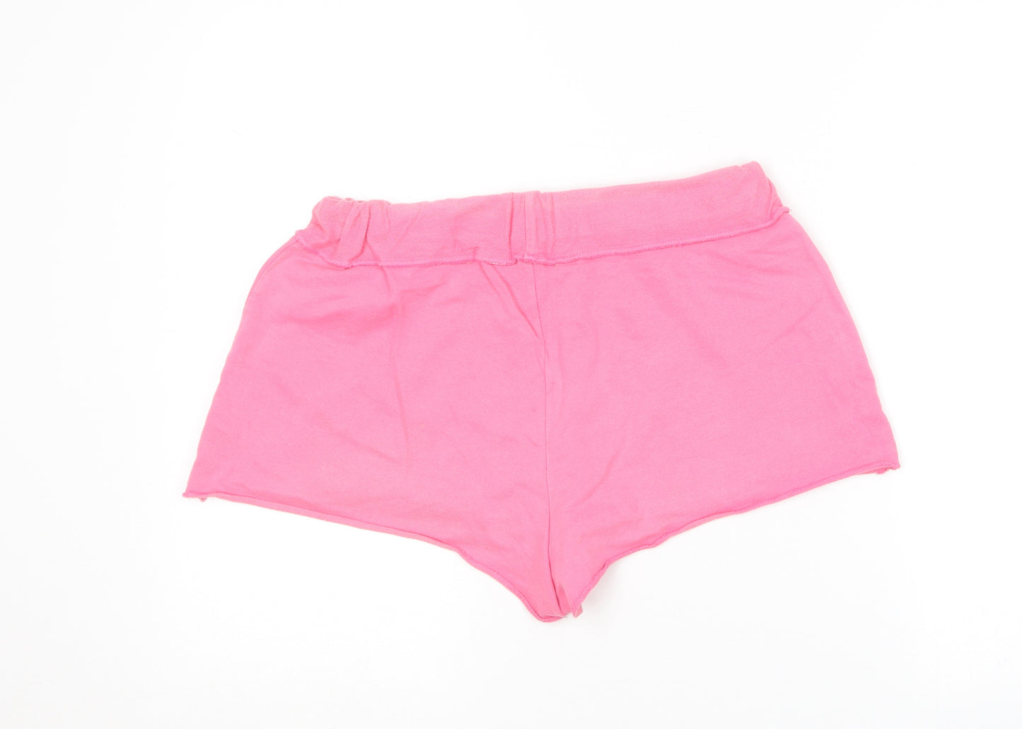 BHS Womens Pink  Cotton Sweat Shorts Size 14 L12 in Regular