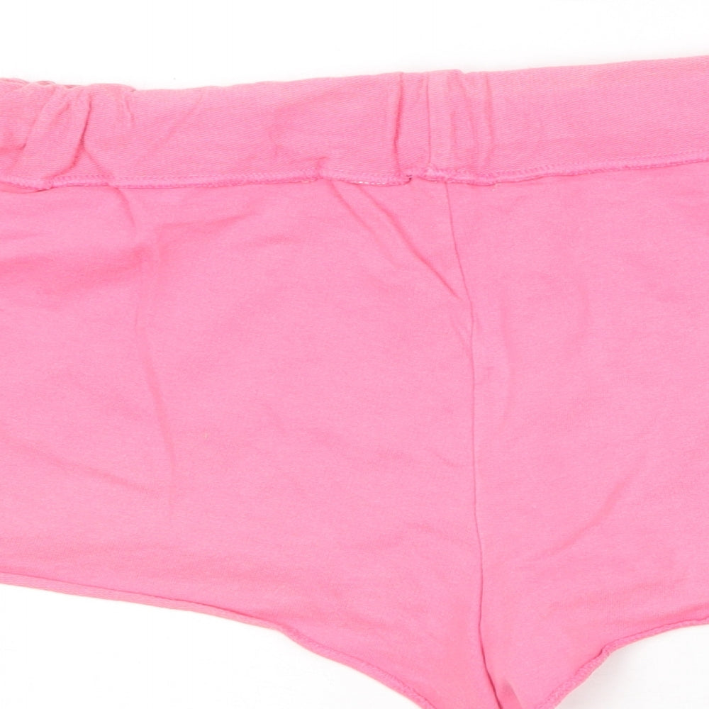 BHS Womens Pink  Cotton Sweat Shorts Size 14 L12 in Regular