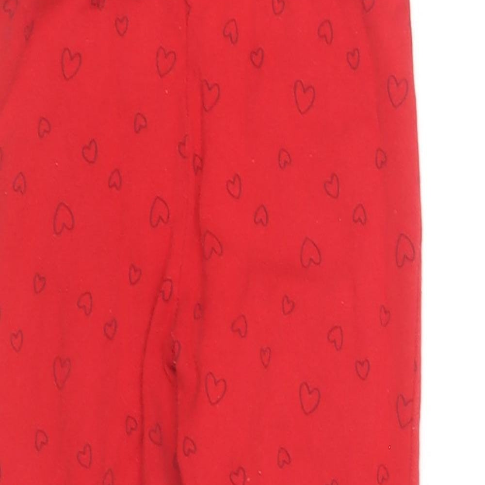 Primark Girls Red Geometric Cotton Jogger Trousers Size 4-5 Years  Regular  - Minnie Mouse