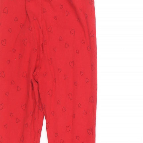 Primark Girls Red Geometric Cotton Jogger Trousers Size 4-5 Years  Regular  - Minnie Mouse