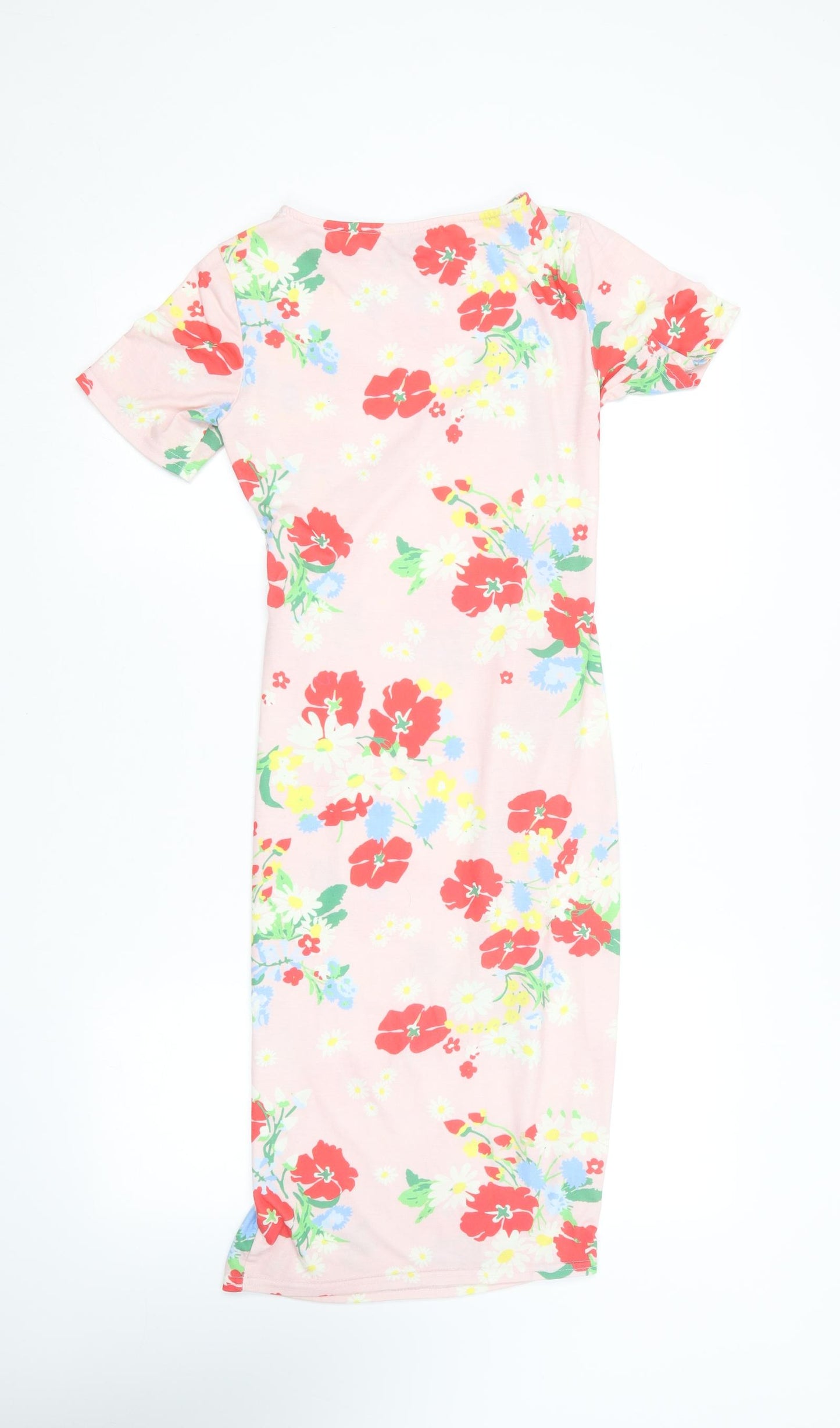 Blume London Womens Multicoloured Floral Polyester Bodycon  Size 8  Round Neck