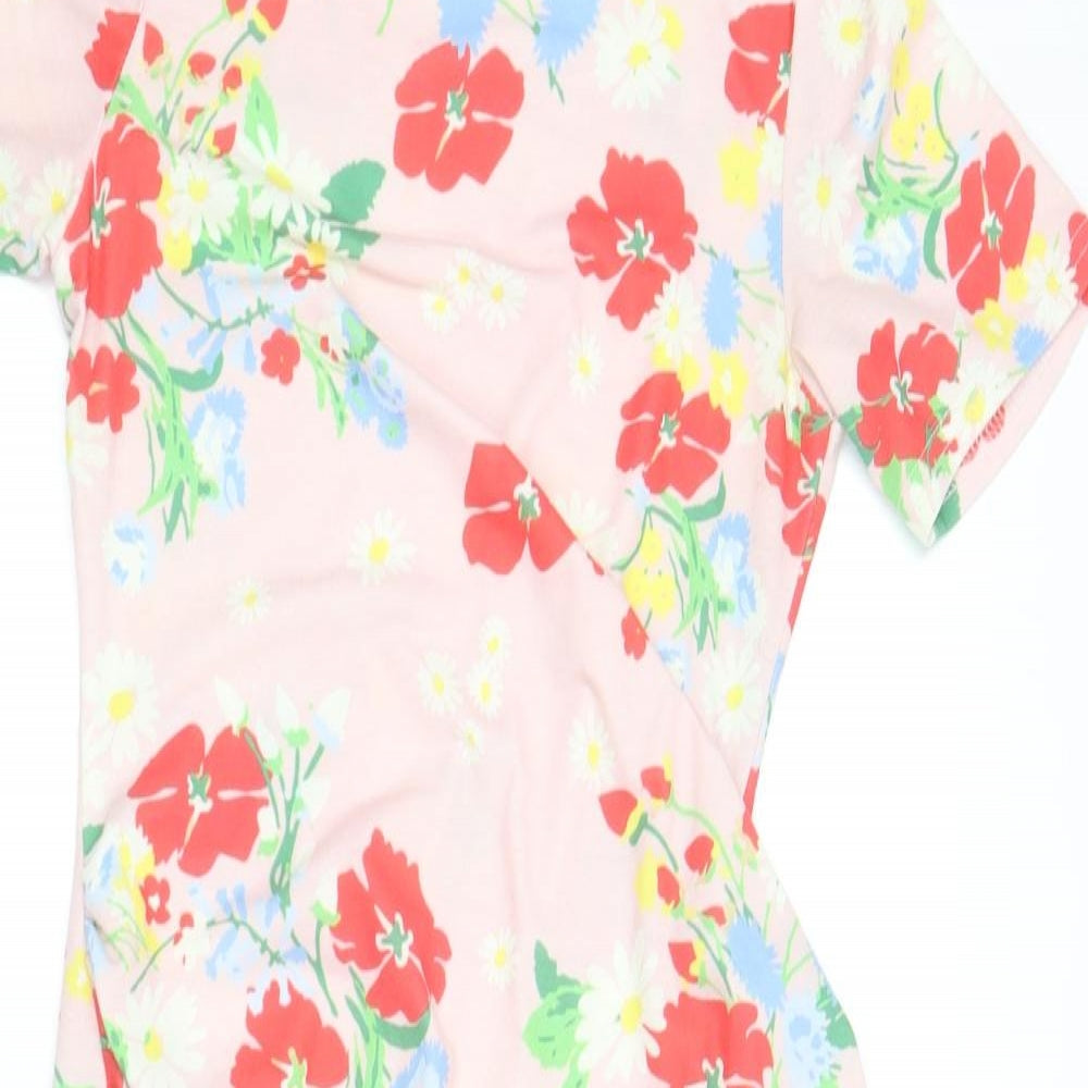 Blume London Womens Multicoloured Floral Polyester Bodycon  Size 8  Round Neck