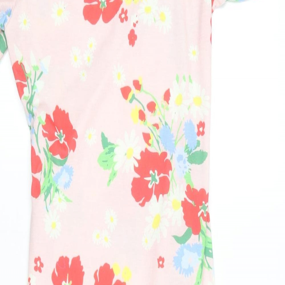 Blume London Womens Multicoloured Floral Polyester Bodycon  Size 8  Round Neck