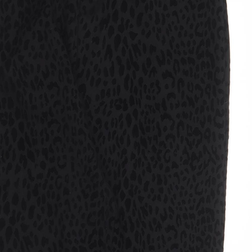 George Womens Black Animal Print Viscose Trousers  Size 16 L25 in Regular