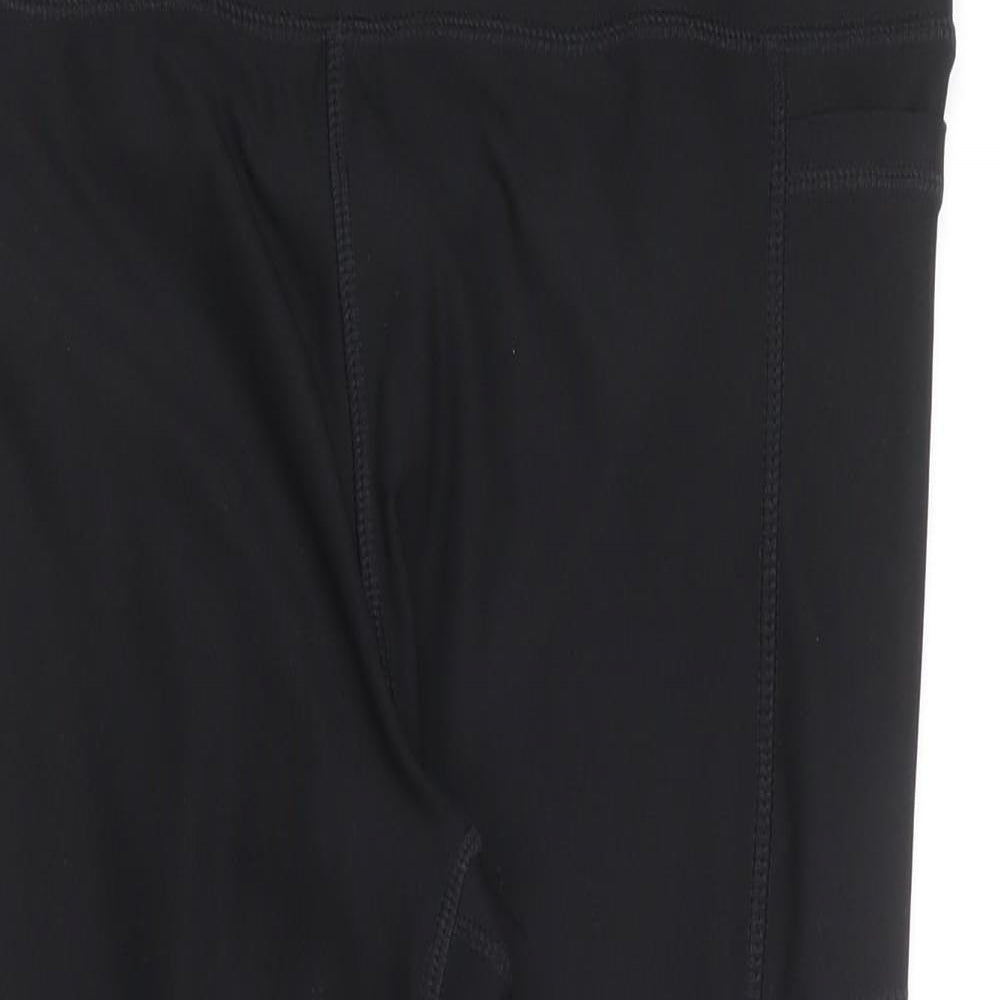 Athletic Works Womens Black  Polyester Compression Leggings Size M L21 in Regular