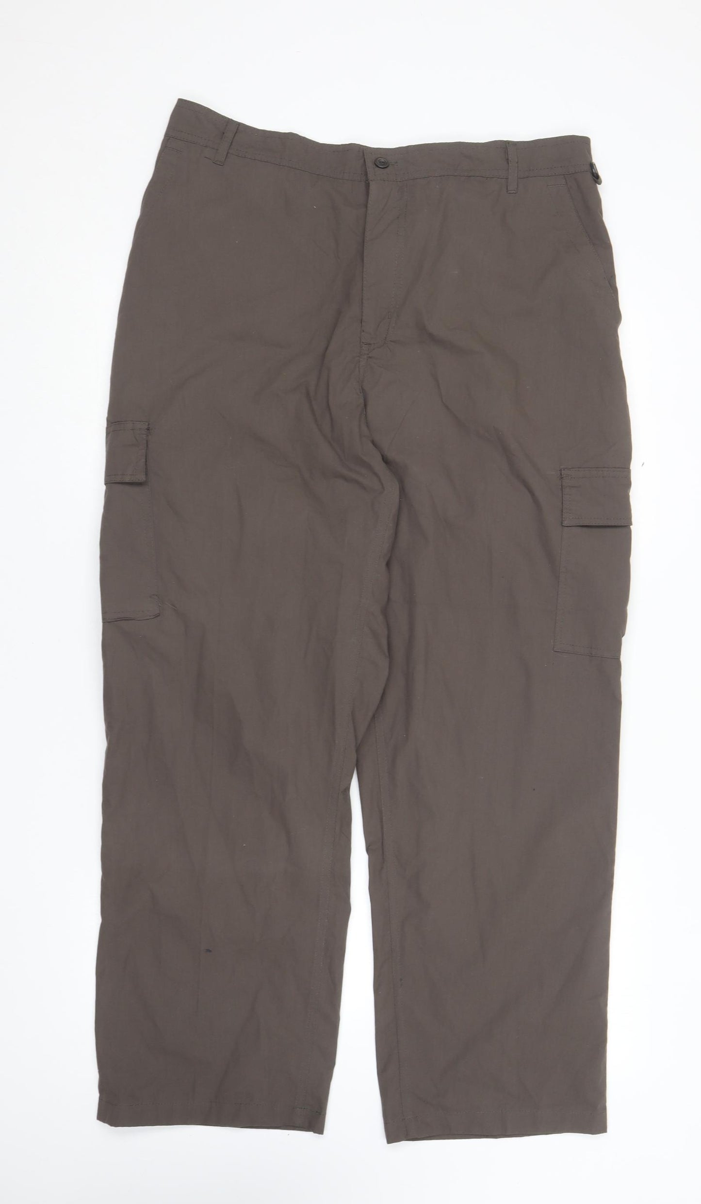 Pro Climate  Mens Brown  Polyester Cargo Trousers Size 38 in L27 in Regular