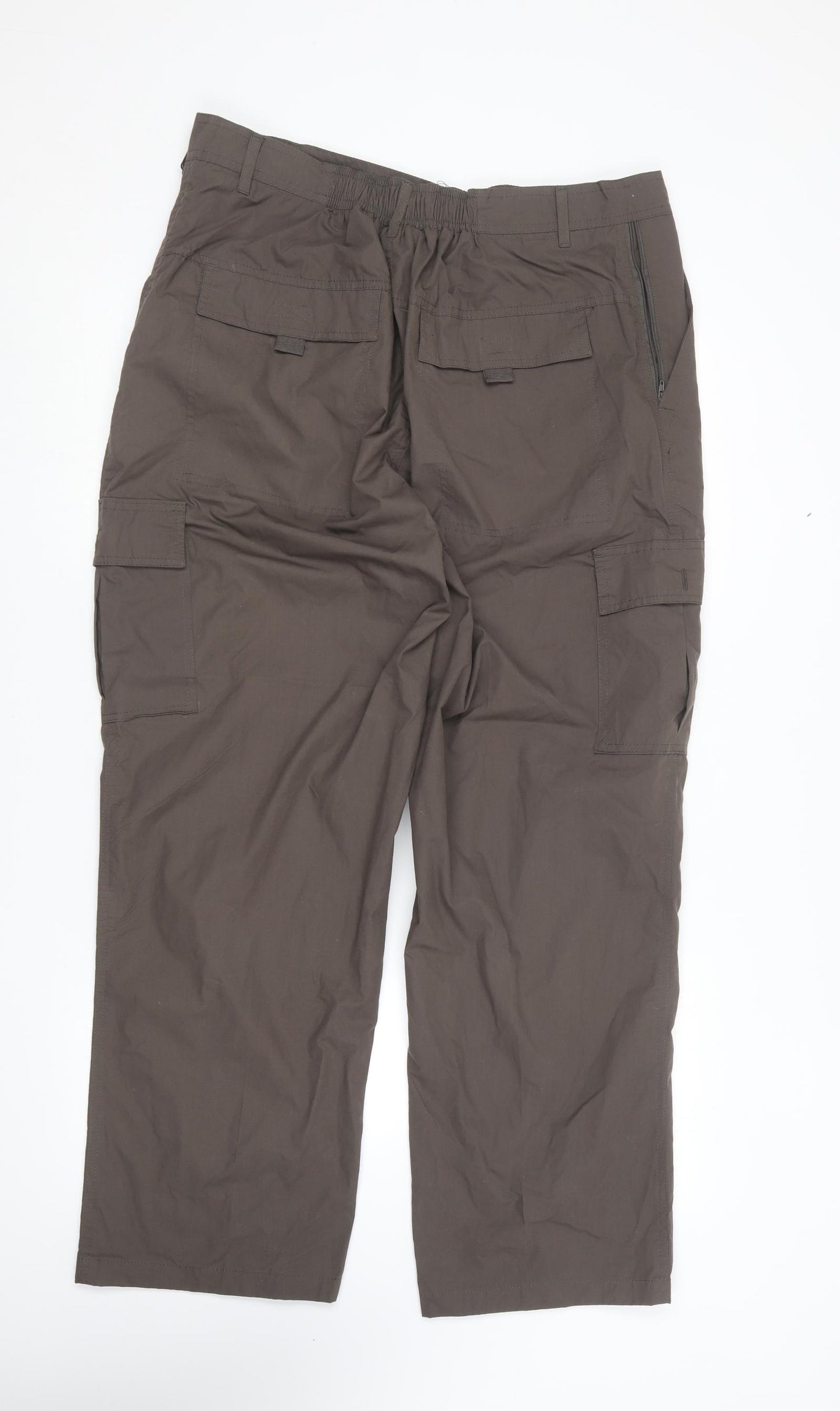 Pro Climate  Mens Brown  Polyester Cargo Trousers Size 38 in L27 in Regular