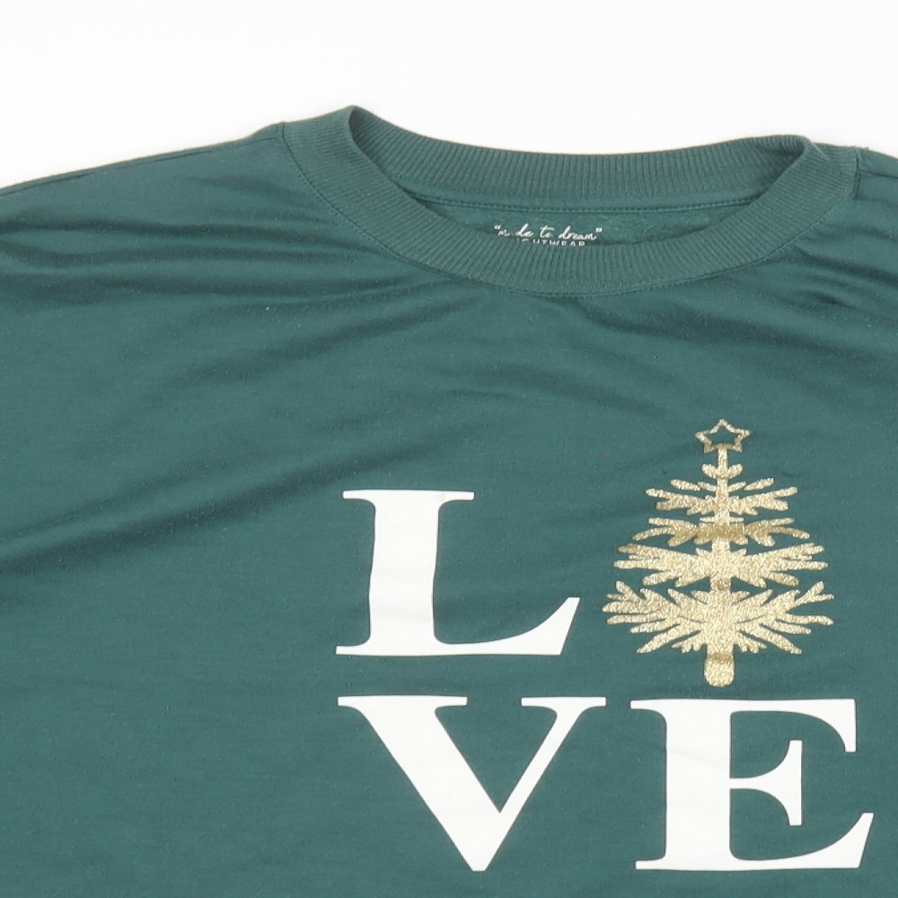 F&F Womens Green Round Neck  Polyester Pullover Jumper Size 16   - Christmas Jumper