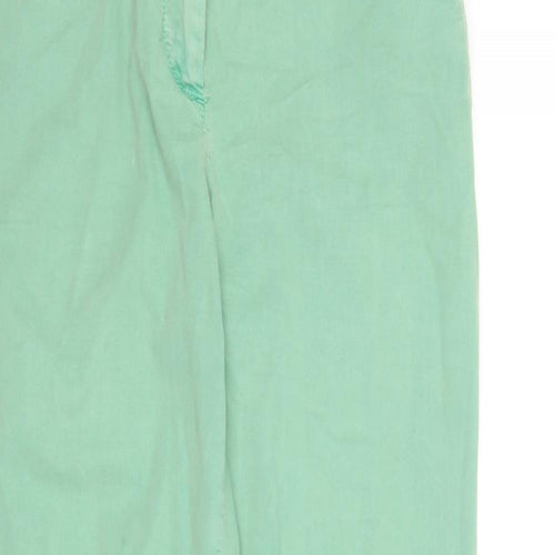Marks and Spencer Womens Green  Cotton Trousers  Size 10 L28.5 in Regular