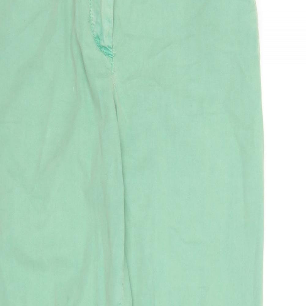 Marks and Spencer Womens Green  Cotton Trousers  Size 10 L28.5 in Regular