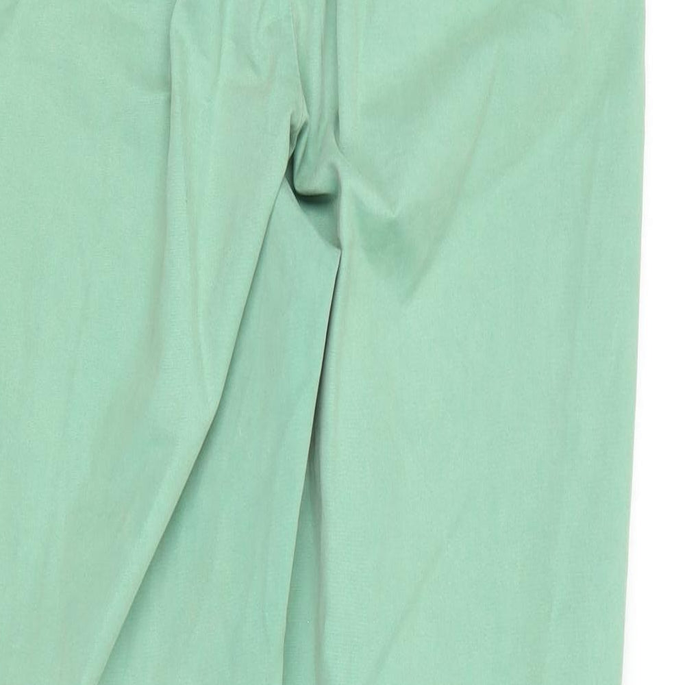 Marks and Spencer Womens Green  Cotton Trousers  Size 10 L28.5 in Regular
