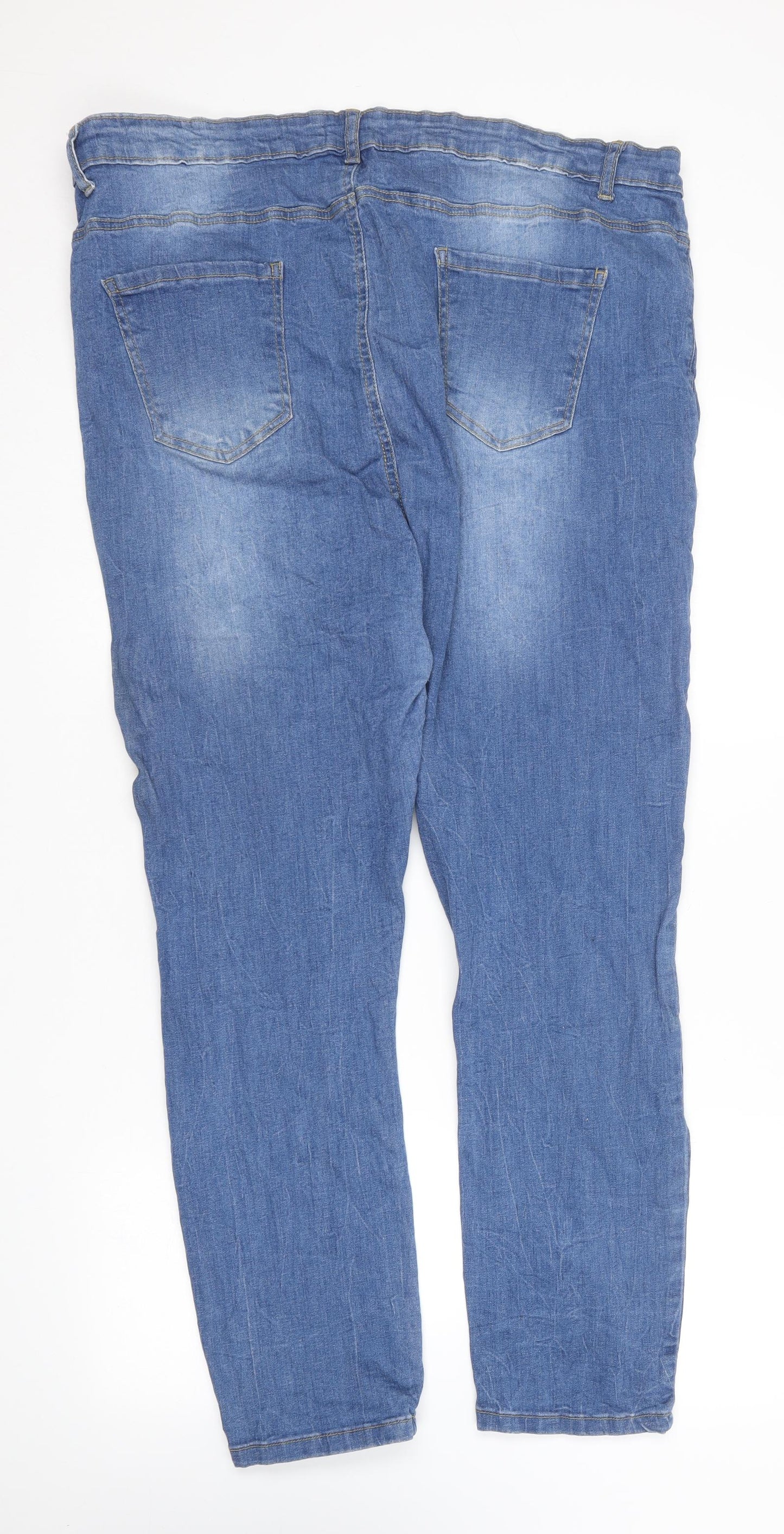 Boohoo Womens Blue  Cotton Straight Jeans Size 24 L26 in Regular