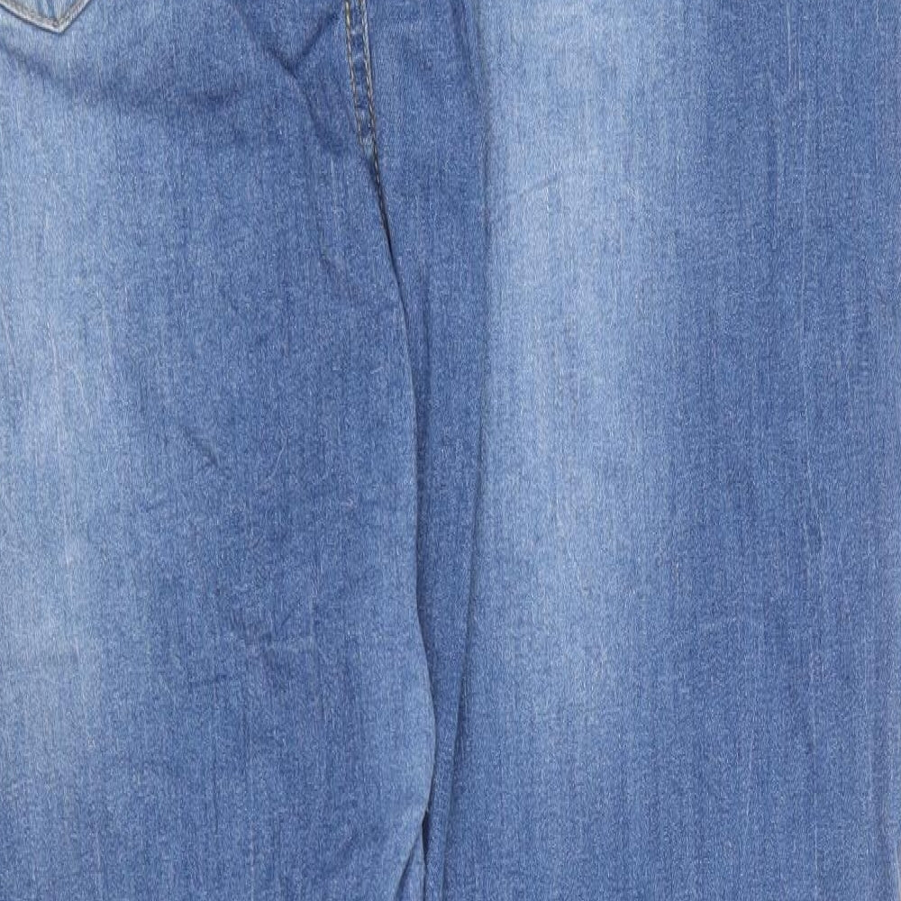 Boohoo Womens Blue  Cotton Straight Jeans Size 24 L26 in Regular