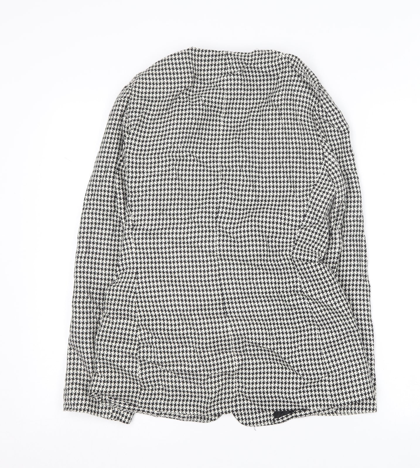 C & A Womens Black Geometric  Jacket Blazer Size 12