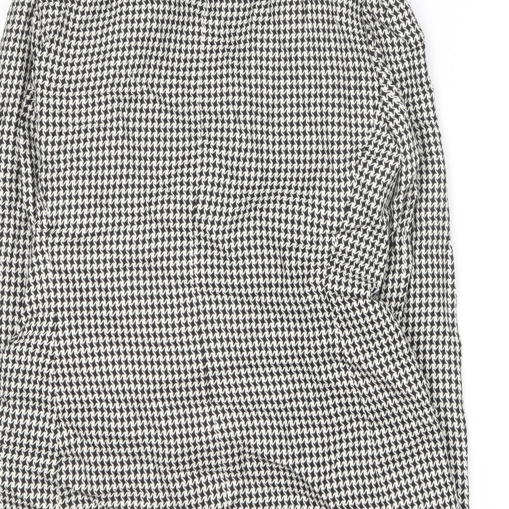 C & A Womens Black Geometric  Jacket Blazer Size 12