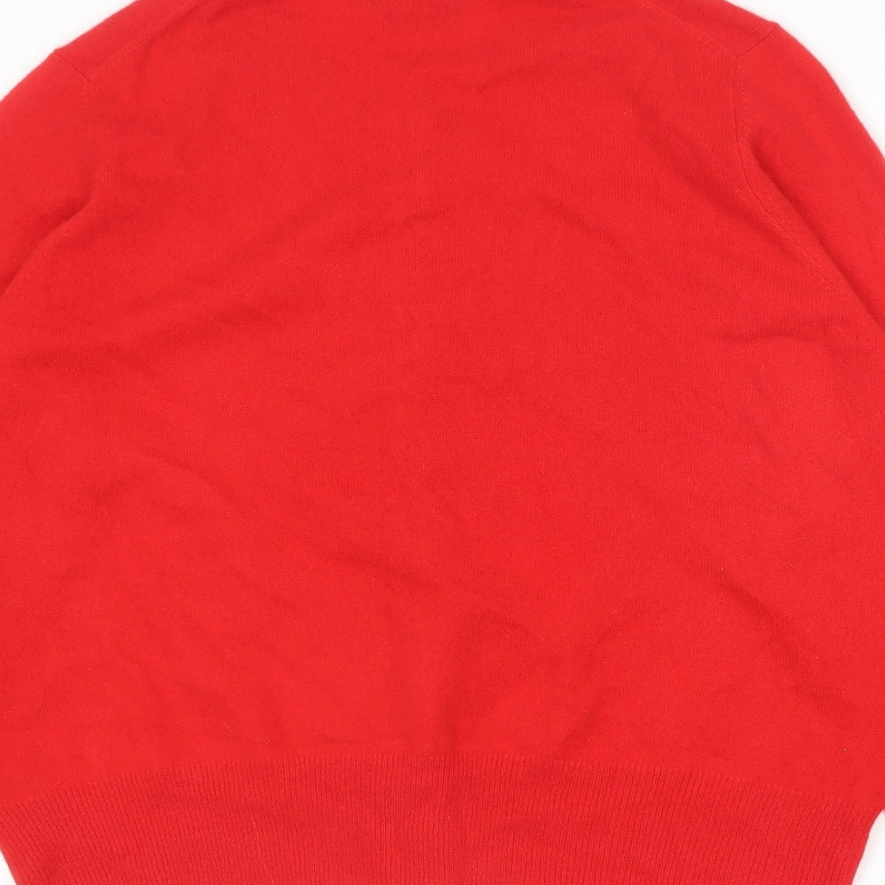 Autograph Womens Red Round Neck  Cashmere Cardigan Jumper Size 18