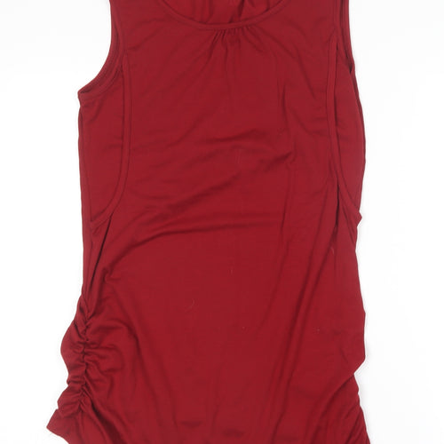 Preworn Womens Red  Polyester Basic Tank Size M Round Neck