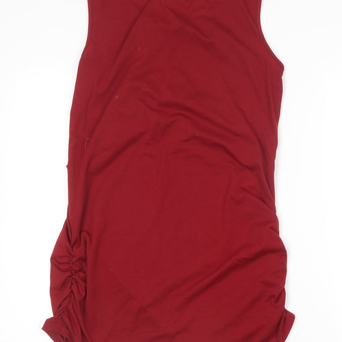 Preworn Womens Red  Polyester Basic Tank Size M Round Neck