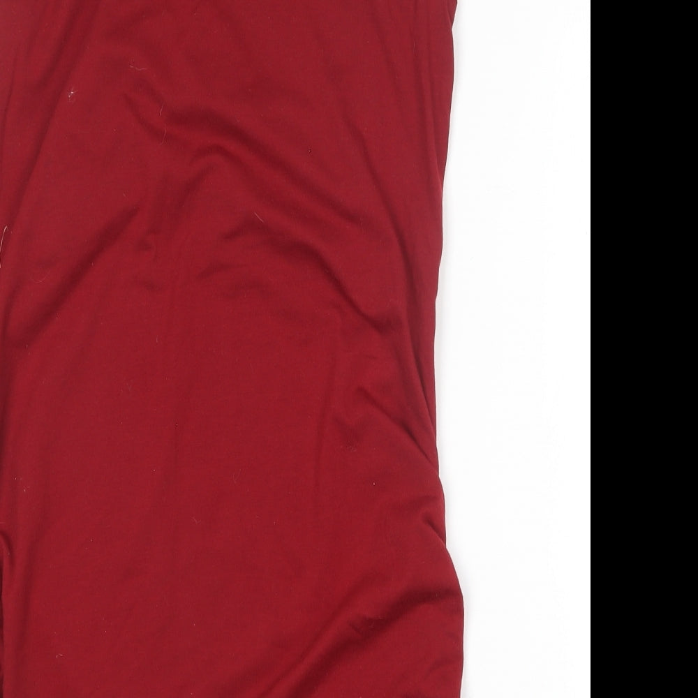 Preworn Womens Red  Polyester Basic Tank Size M Round Neck