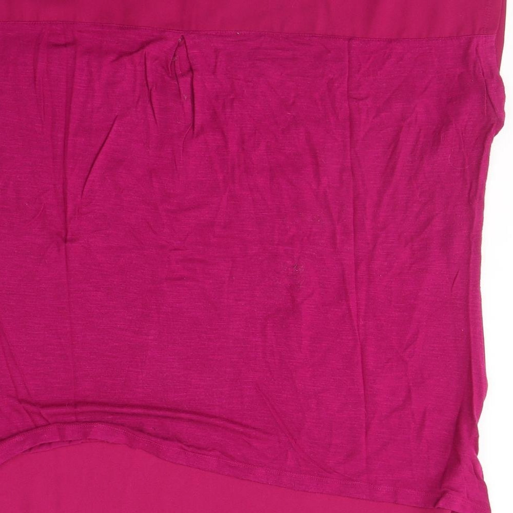 Bonmarché Womens Purple  Polyester Basic T-Shirt Size 16 Round Neck