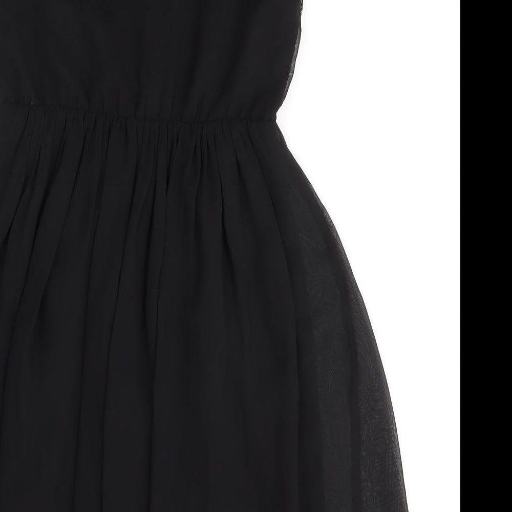Body Flirt Womens Black  Polyester Fit & Flare  Size 12  Scoop Neck Zip