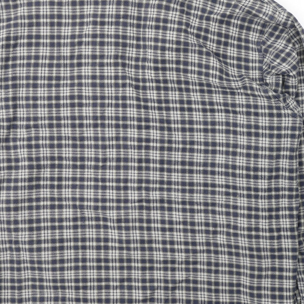 Fanatics Mens Blue Plaid Cotton  Button-Up Size XL Collared Button