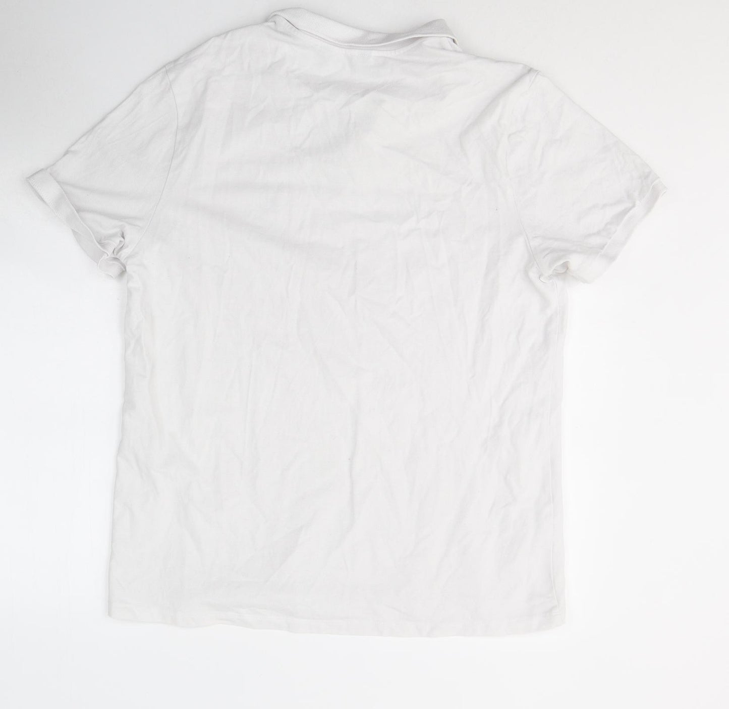 F&F Mens White  Cotton  T-Shirt Size XL Collared