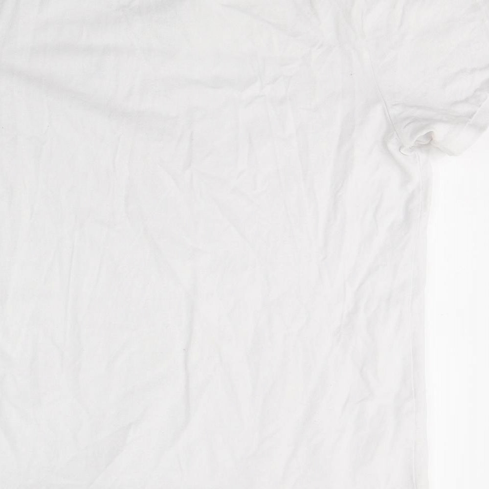 F&F Mens White  Cotton  T-Shirt Size XL Collared