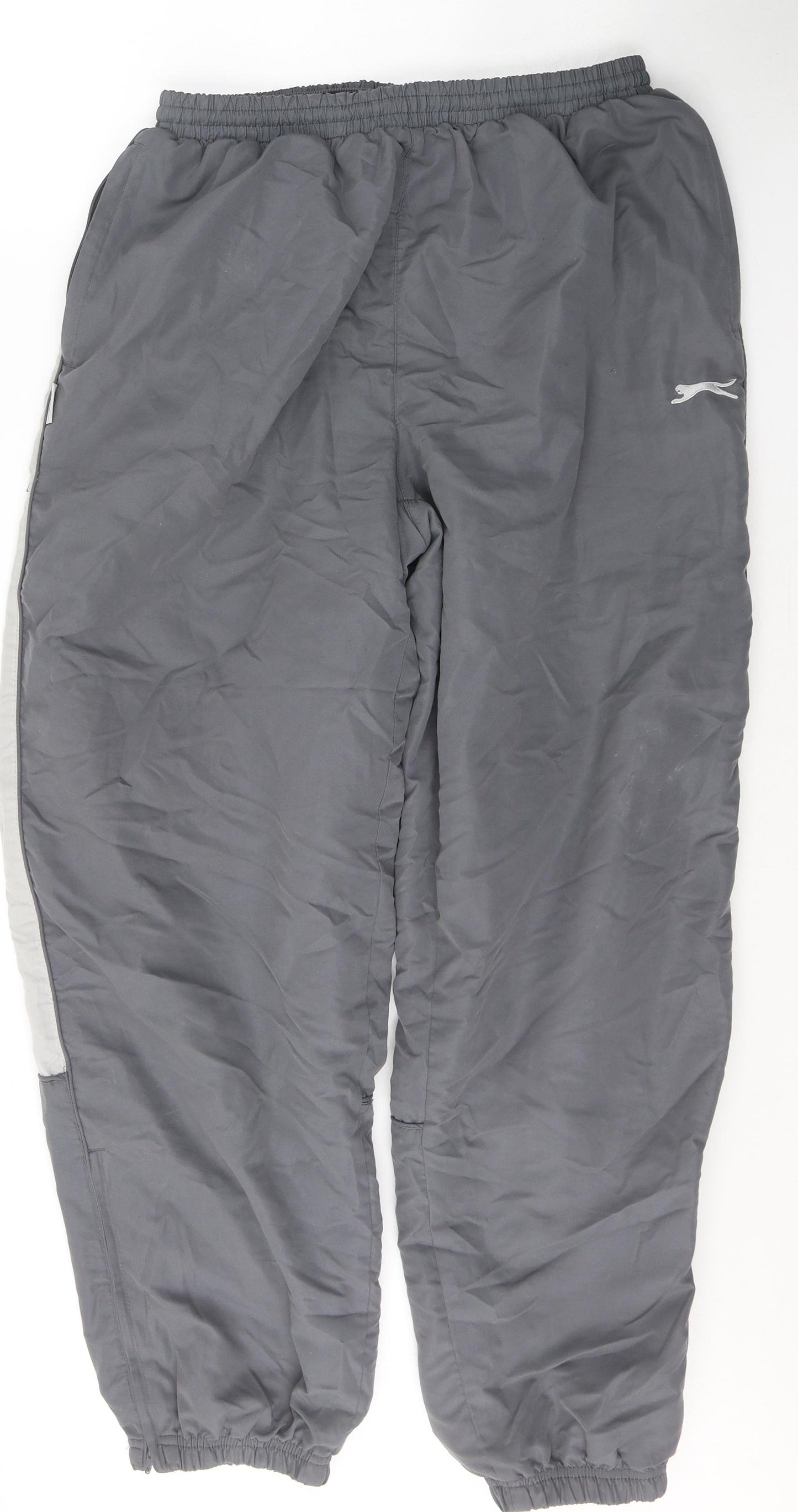Slazenger Mens Grey  Polyester Track Pants Trousers Size XL L31 in Regular Tie
