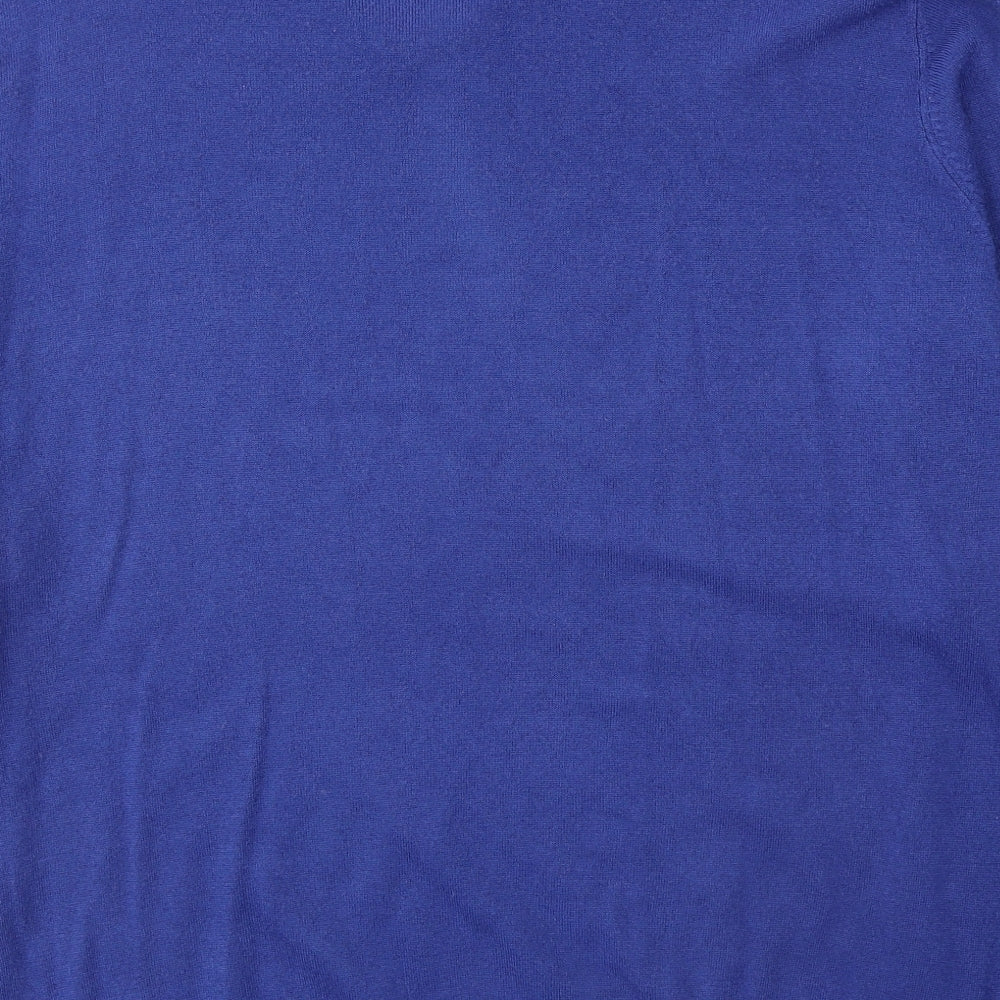 Cedar Wood State Mens Blue V-Neck  Acrylic Pullover Jumper Size 2XL