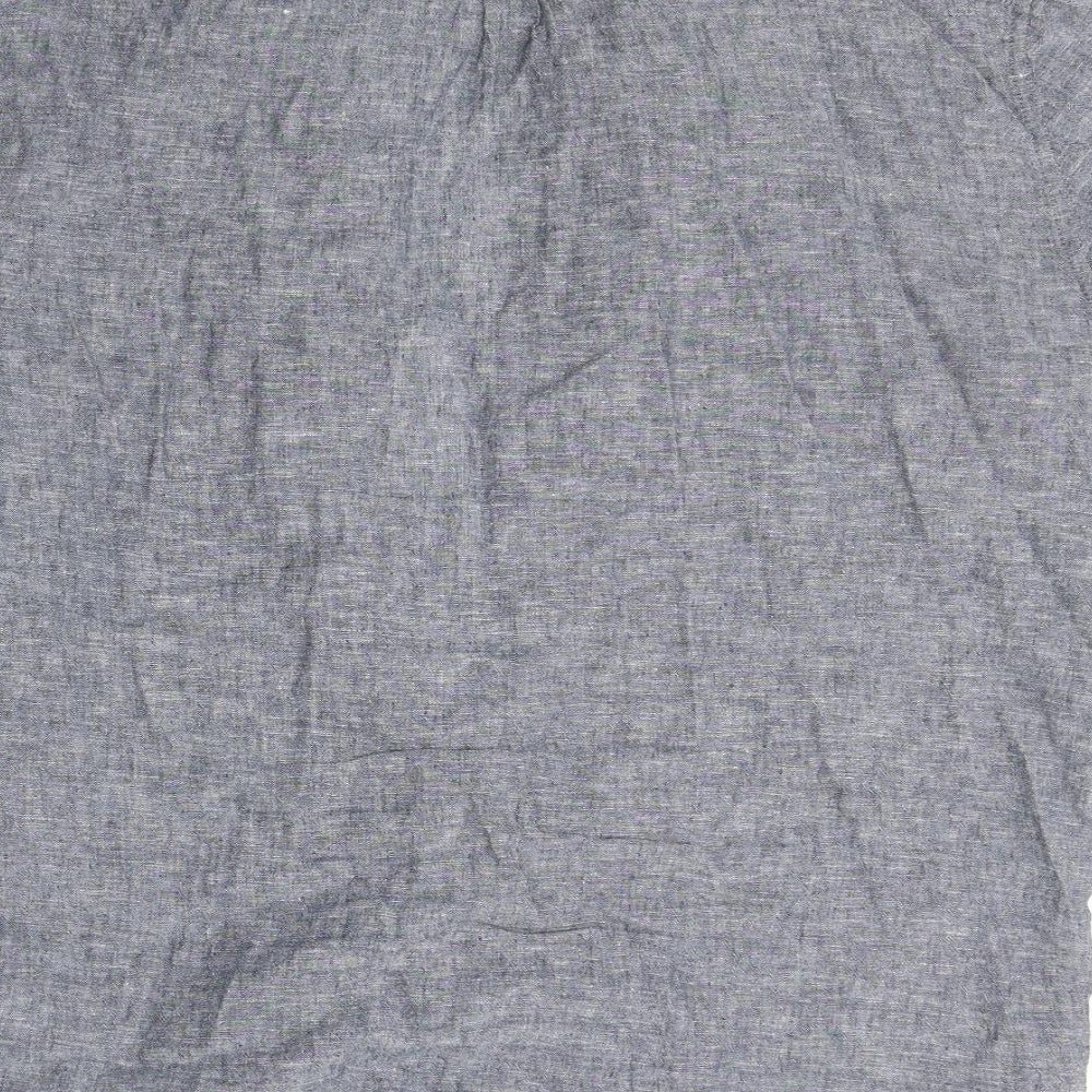 Primark Mens Grey  Linen  Button-Up Size 2XL Collared Button