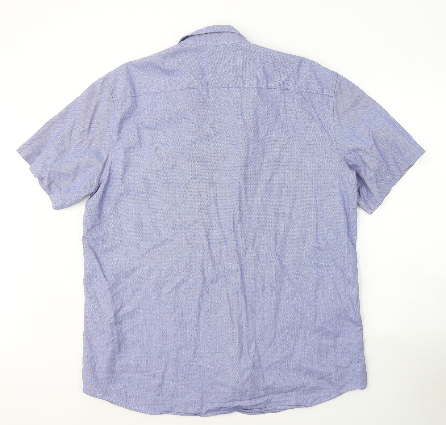 Taylor & Wright Mens Blue  Cotton  Button-Up Size 17.5 Collared Buckle