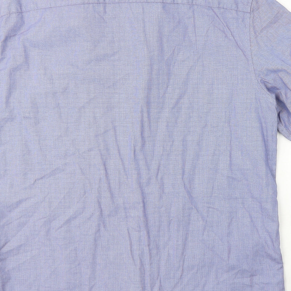 Taylor & Wright Mens Blue  Cotton  Button-Up Size 17.5 Collared Buckle